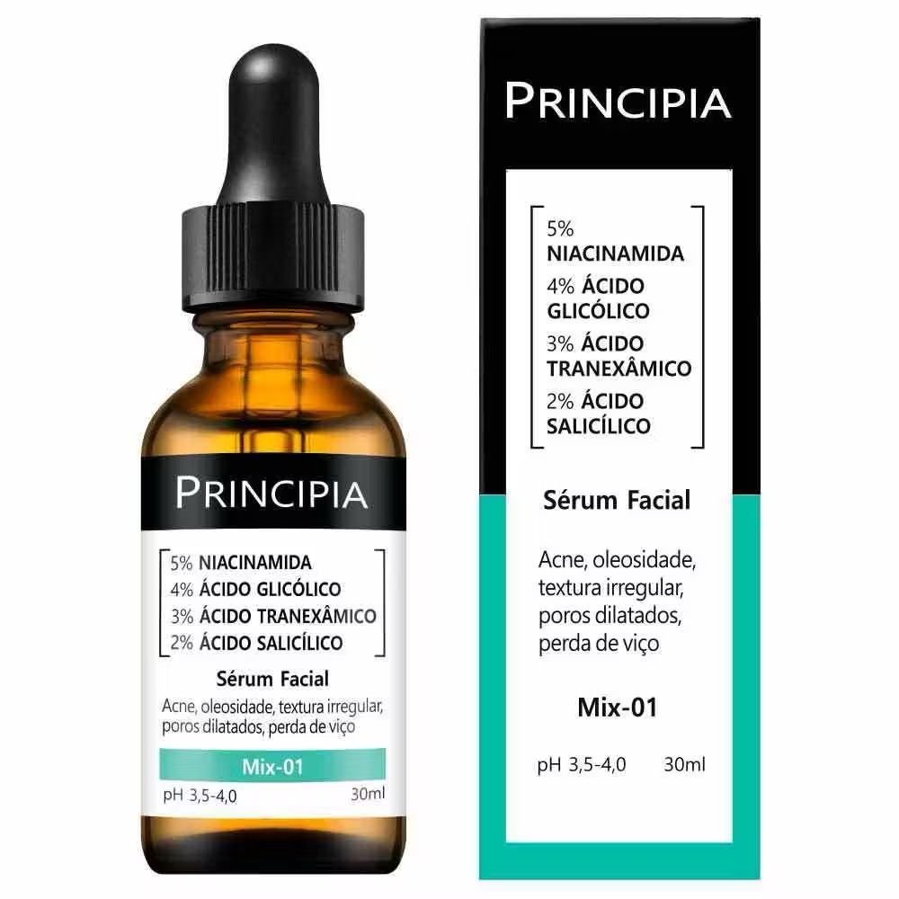 Mix-01 Principia Sérum com mix de 4 ativos: 5% de Niacinamida, 4% de Ácido Glicólico4
