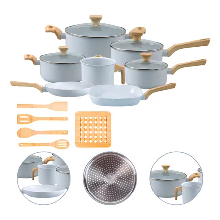 Jogo De Panelas Mimo Indução Cerâmico 12 Peças Gris Cinza Cor Grafite