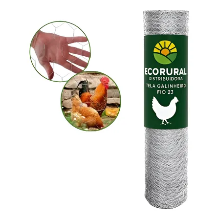 Tela Para Galinheiro Fio 23 1,50x50m Arame Galvanizado Prateado