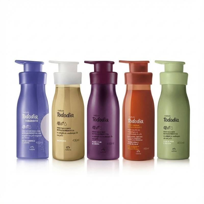 Hidratante Corporal Natura Todo dia 400ml Macadâmia Camomila Lavanda Amora Caju Pêra Melissa