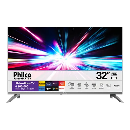 Smart Tv 32 Philco Led Roku Tv Hd Dolby Audio Bivolt P32cra