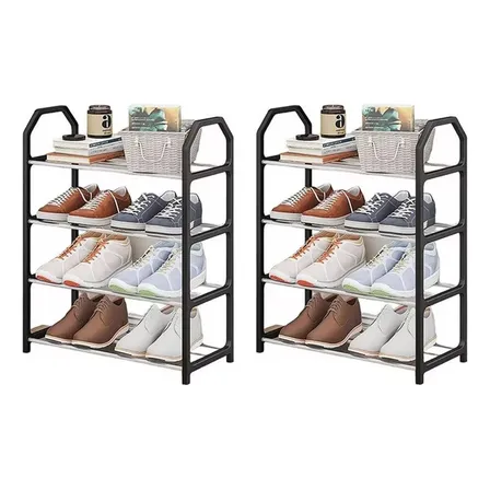 Kit2sapateiras 8 Pares Sapatos Pequena Para Entrada Da Porta Preto