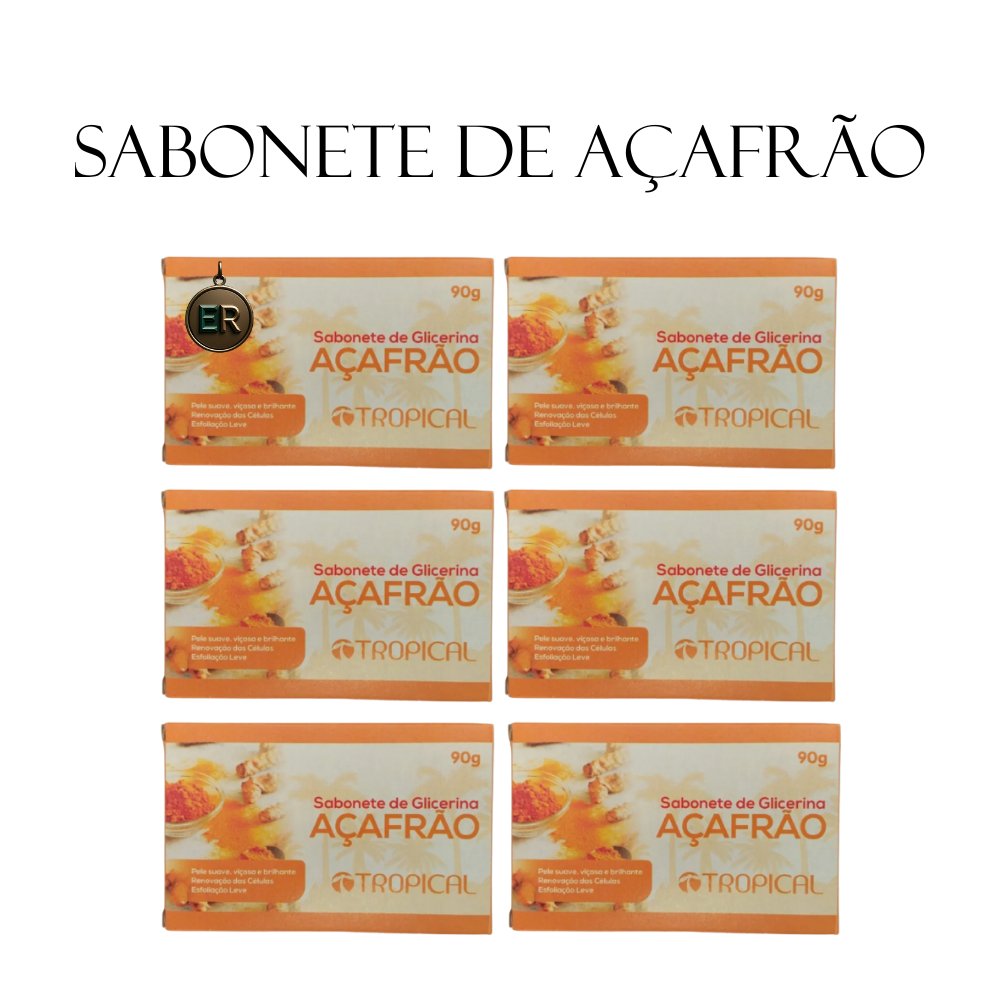 Sabonete em Barra de Açafrão/Cúrcuma Antioxidante Tropical Cosmeticos Kit com várias unidades