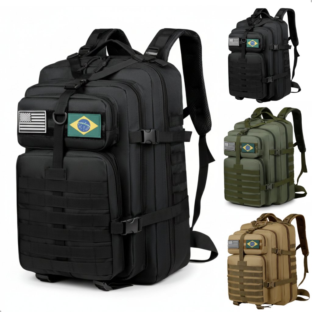 Mochila Tática 50 Litros Reforçada Impermeável Masculina Grande Camping
