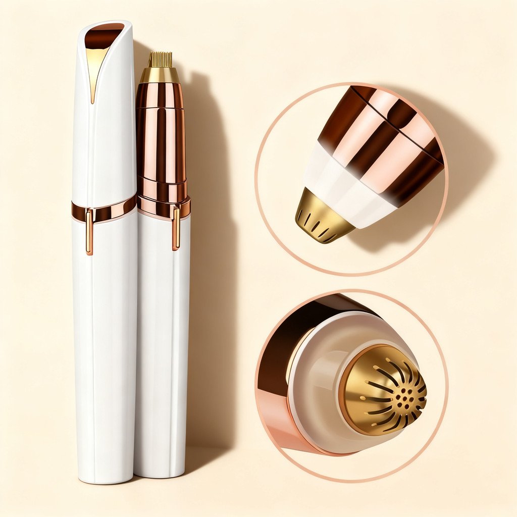 KIT Depiladora Caneta Aparadora De Sobrancelha Rosto Portátil Elétrico Recarregável NS02