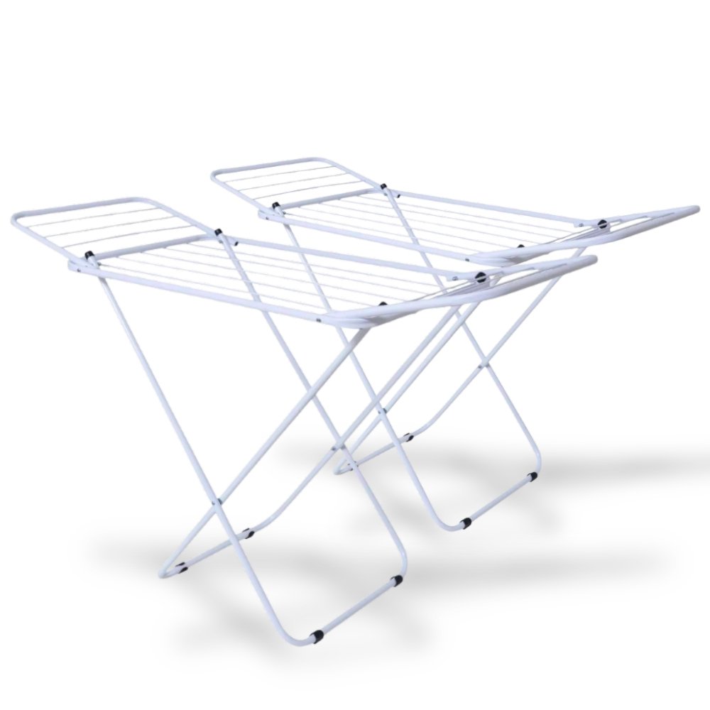 Varal Dobrável de Chão com Abas | Super Leve, Resistente e Não Enferruja | Pintura Eletrostática