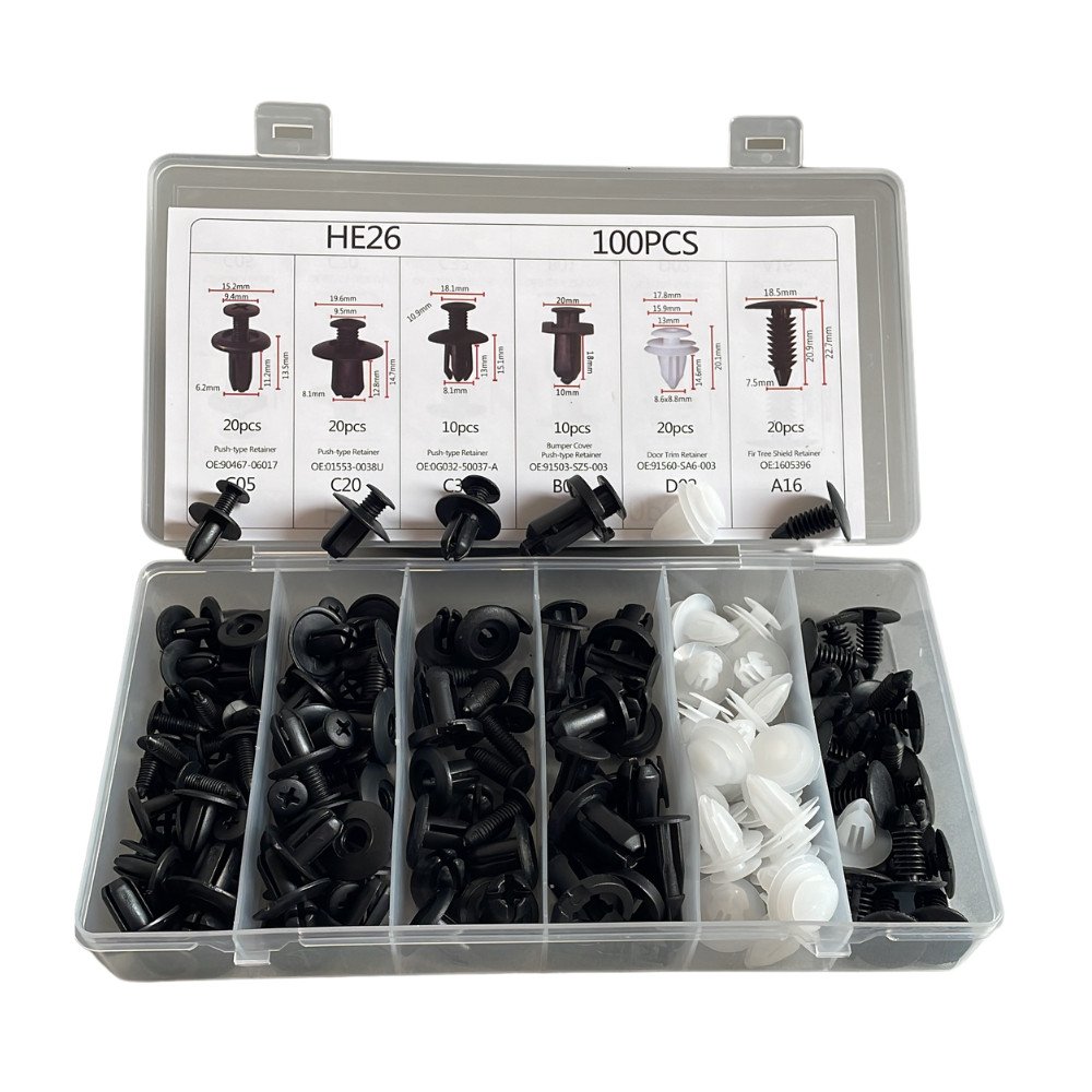 Kit 100 Presilha De Fixação Parachoque Parabarro ++-ATACADAO++