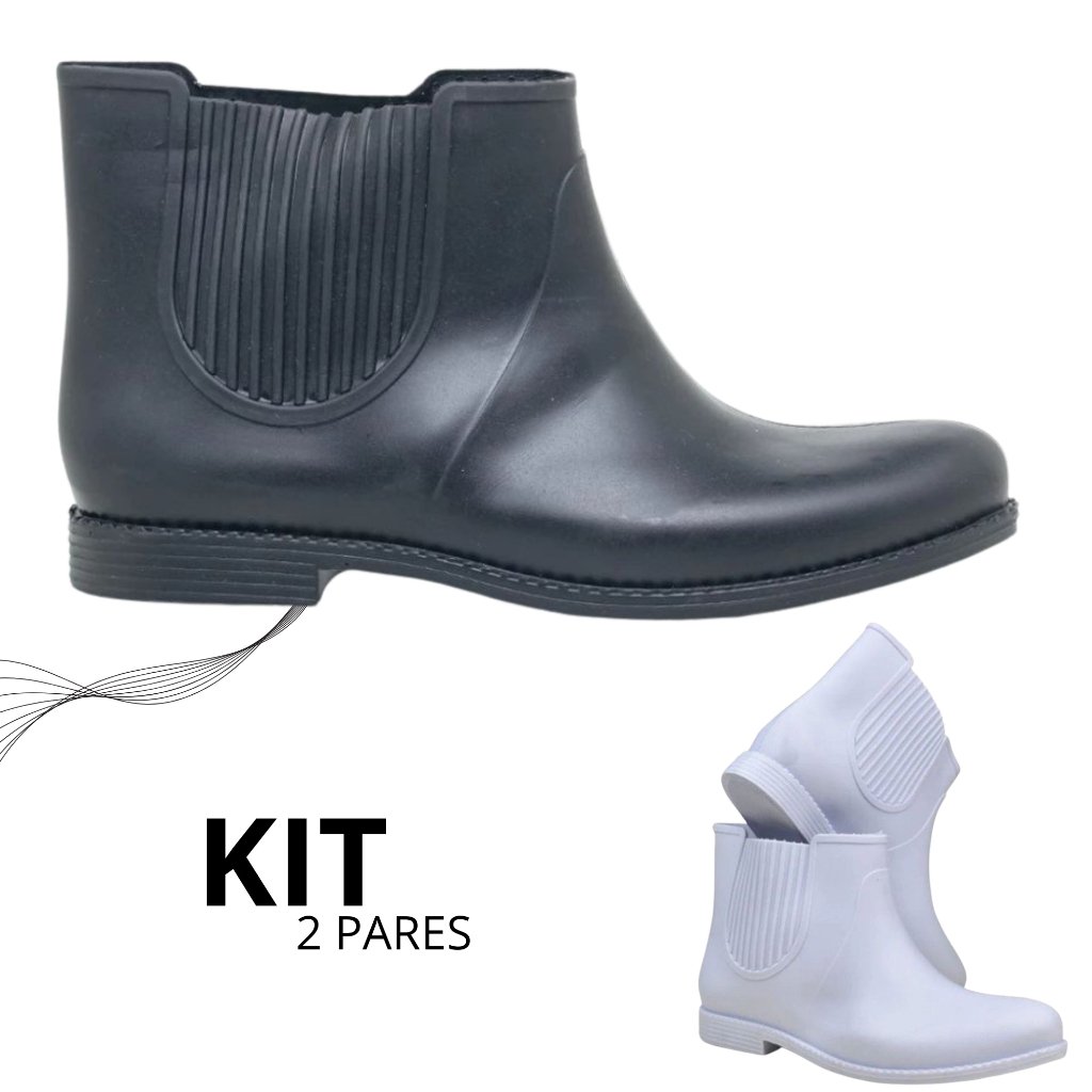 Kit Feminina Limpeza Bota Borracha Impermeável