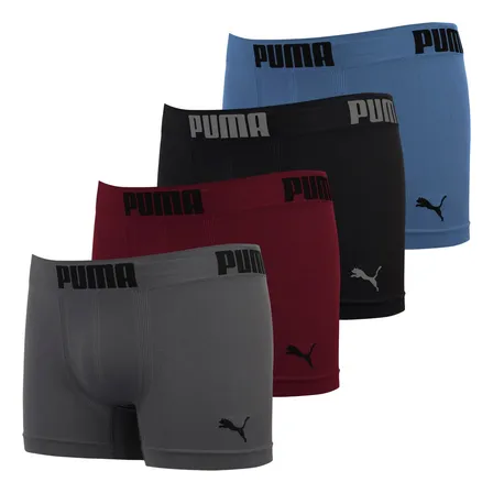 Kit 4 Cuecas Boxer Puma Poliamida Sem Costura Box Original