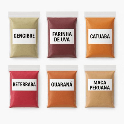 Kit Super Energético Pré Treino Natural Beterraba Uva Guaraná Gengibre