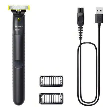Aparador E Raspador Oneblade Com 2 Pentes, À Prova Dágua, Bivolt  Qp1424/10 Philips Preto 127/220v