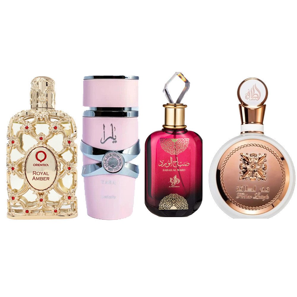 Kit 4 PERFUMES ARABE FEMININO DE QUALIDADE ESSENCIA CONCENTRADA GRIFE ALTA FIXAÇÃO REFIL SPRAY