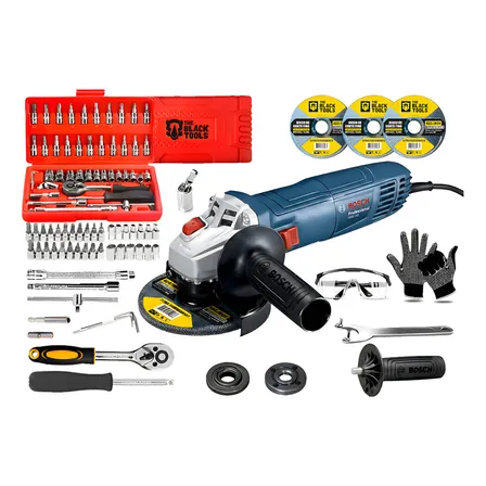 Esmerilhadeira Lixadeira 710w Bosch 115mm + Acessórios Azul 60hz 220v