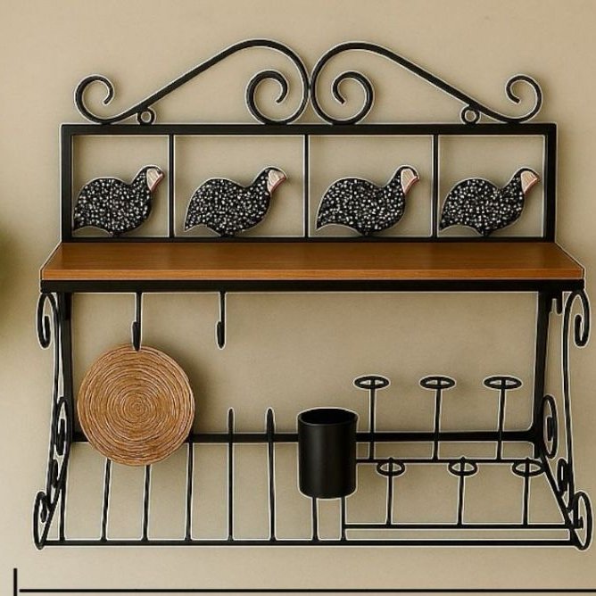 Paneleiro Ferro Rústico Parede Organizador Pratos Xícaras louças Cozinha Decoração Sítio Novidade
